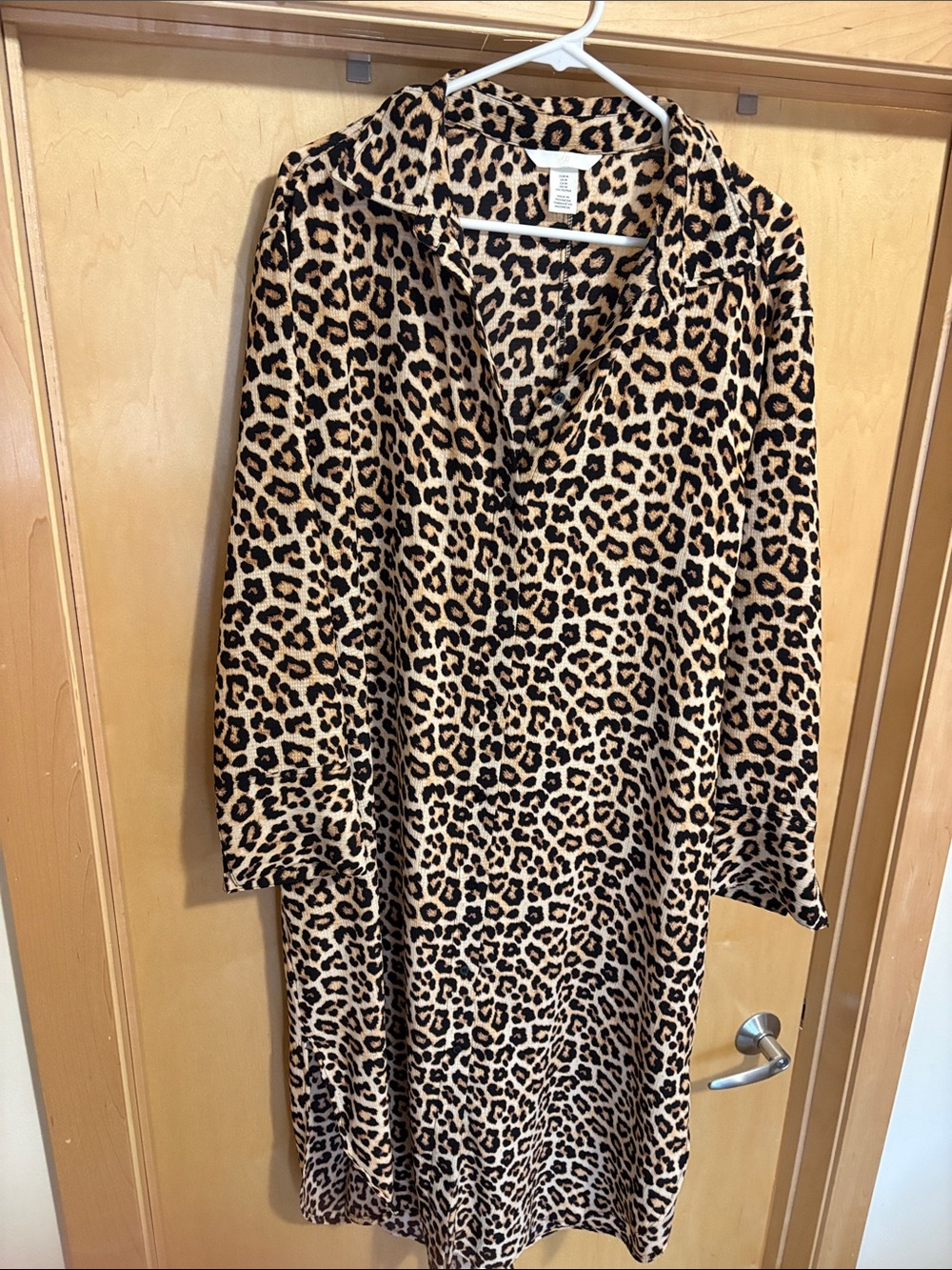 H&M Leopard Print Shirt Dress - Black & Tan